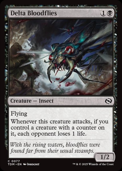 画像1: 【ENG】三角州の吸血蝿/Delta Bloodflies [MTG_TDM_0077_C] (1)