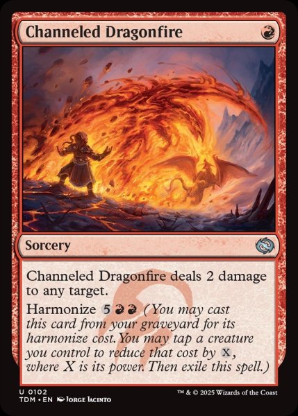 画像1: 【ENG】引き出された龍火/Channeled Dragonfire [MTG_TDM_0102_U] (1)