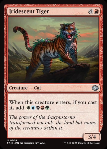 画像1: 【ENG】玉虫色の虎/Iridescent Tiger[MTG_TDM_0109_U] (1)