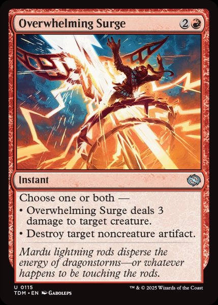 画像1: 【ENG】圧倒的電撃/Overwhelming Surge[MTG_TDM_0115_U] (1)