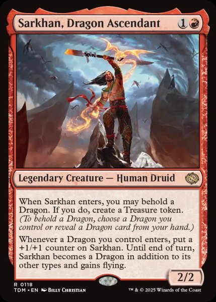 画像1: 【ENG】龍へと昇る者、サルカン/Sarkhan, Dragon Ascendant [MTG_TDM_0118_R] (1)