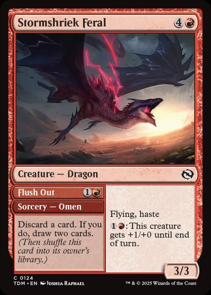 画像1: 【ENG】嵐叫の蛮龍+流し出し/Stormshriek Feral  + Flush Out[MTG_TDM_0124_C] (1)