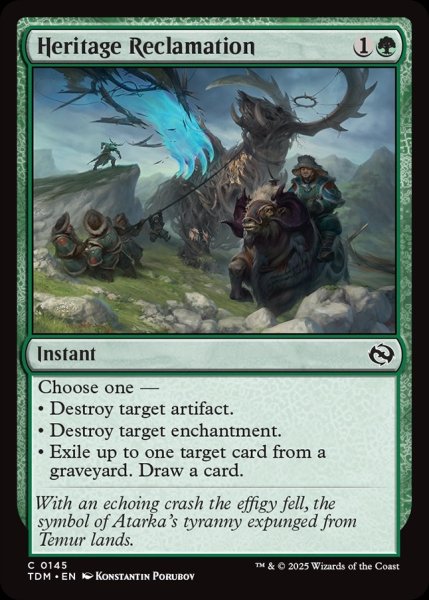 画像1: 【ENG】受け継ぎし地の開墾/Heritage Reclamation [MTG_TDM_0145_C] (1)