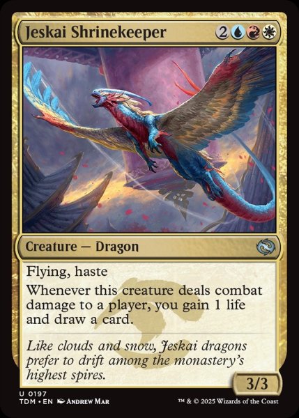 画像1: 【ENG】ジェスカイの祭壇守り/Jeskai Shrinekeeper [MTG_TDM_0197_U] (1)