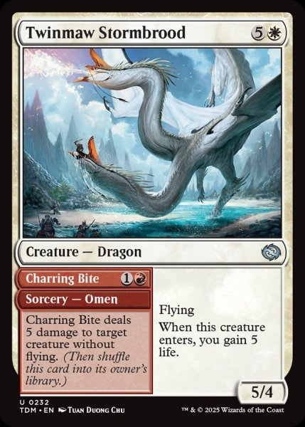 画像1: 【ENG】双つ口の嵐孵り+黒焦げの噛みつき/Twinmaw Stormbrood  + Charring Bite[MTG_TDM_0232_U] (1)