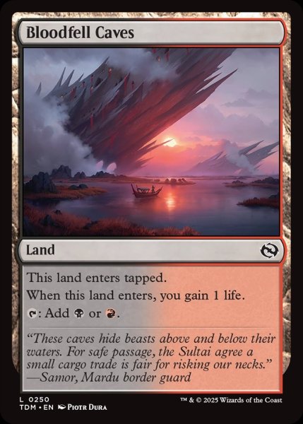 画像1: 【ENG】血溜まりの洞窟/Bloodfell Caves [MTG_TDM_0250_C] (1)