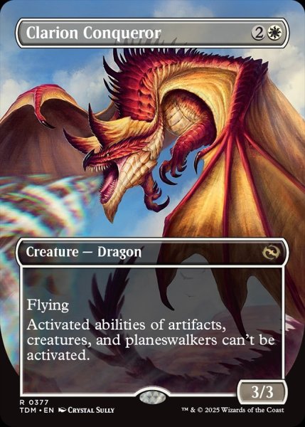 画像1: 【ENG】★Foil★鳴り渡る龍哮の征服者/Clarion Conqueror[MTG_TDM_0377_R] (1)
