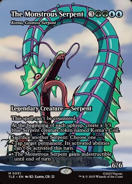 画像1: 【ENG】大蛇(星界の大蛇、コーマ)/The Monstrous Serpent(Koma, Cosmos Serpent)[MTG_TLE_0051_M] (1)