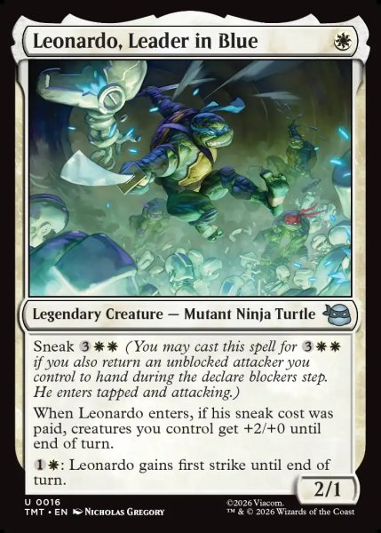 画像1: 【ENG】青を纏うリーダー、レオナルド/Leonardo, Leader in Blue[MTG_TMT_0016_U] (1)