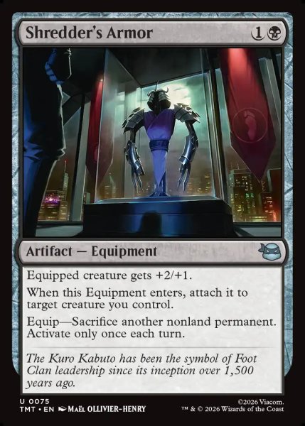 画像1: 【ENG】シュレッダーの甲冑/Shredder's Armor[MTG_TMT_0075_U] (1)