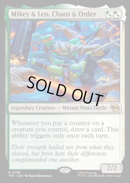 画像1: 【ENG】混沌と秩序、マイキーとレオ/Mikey & Leo, Chaos & Order[MTG_TMT_0158_R] (1)