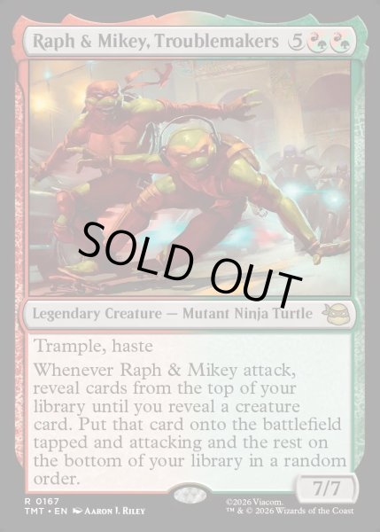 画像1: 【ENG】トラブルメーカー、ラフとマイキー/Raph & Mikey, Troublemakers[MTG_TMT_0167_R] (1)