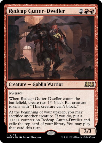 画像1: 【ENG】★Foil★レッドキャップのどぶ住まい/Redcap Gutter-Dweller[MTG_WOE_0146_R] (1)