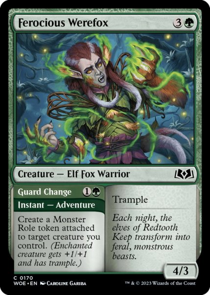 画像1: 【ENG】凶暴な人狐/Ferocious Werefox[MTG_WOE_0170_C] (1)