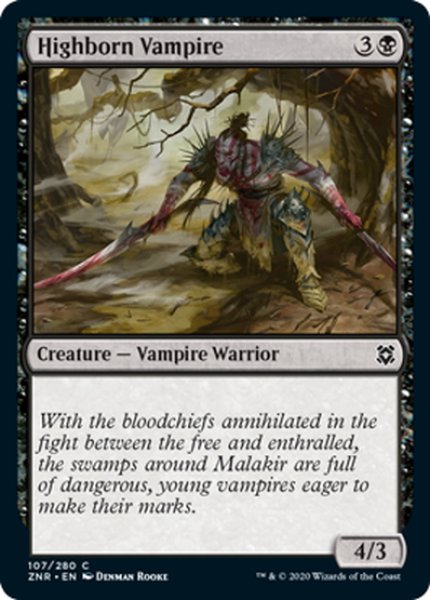 画像1: 【ENG】名門の吸血鬼/Highborn Vampire[MTG_ZNR_107C] (1)